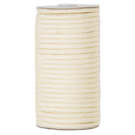 Шнур плетеный с сердечником, около 5мм, нейлоновый, айвори, 1 метр