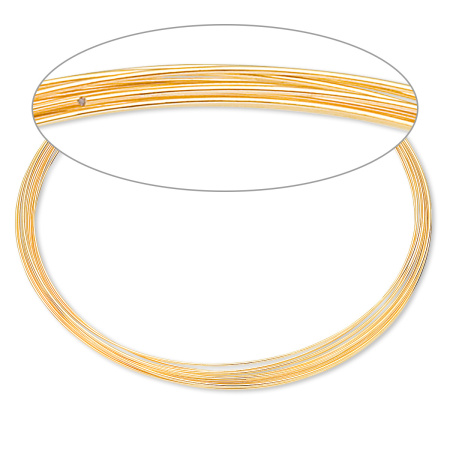 Проволока с памятью, 92х0.7мм, для колье, позолоченная, 1 виток