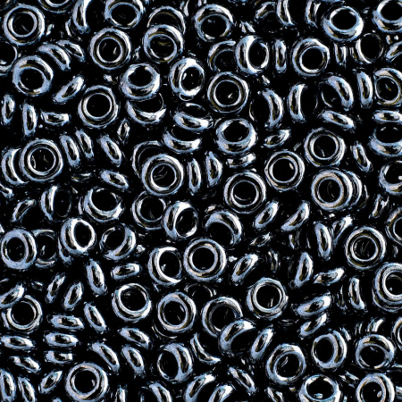 Бисер TOHO Demi Round, размер 8/0, цвет #81 (Металлизированный, гематит), 10 грамм