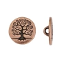 <p>Декоративная металлическая пуговица с петелькой (на ножке). Дизайн TREE OF LIFE (Древо жизни). Диаметр отверстия около 2 мм. Производство Тьерра Каст. Данные пуговицы декоративные, не подходят для изделий, подвергающихся стирке. Цена за 1 шт. Артикул производителя: 94-6562-18</p>