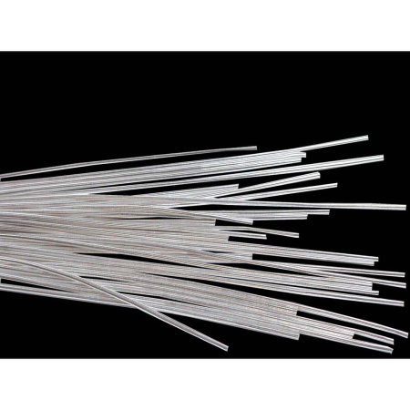 <p>
Гладкая посеребренная проволока-пружинка типа бульонка - канитель с серебристым покрытием. Тип: extra heavy. Толщина, заявленная производителем - 1.8 мм, может немного отличаться в разных поставках. Длина около 30-40 см (канитель нарезана производителем). На проволоке могут периодически встречаться заломы/растянутые участки. Оттенок может отличаться от фотографии и в разных поставках.
</p>