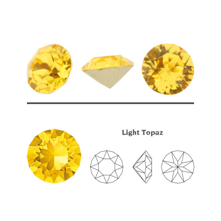 Ювелирный кристалл Swarovski, Шатон (#1088), pp32 (4мм), желтый, с фольгой, 20 шт.