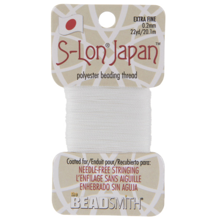 Нить полиэстеровая, S-Lon Japan, толщина 0.2мм, цвет белый, моток, 20.1 метра
