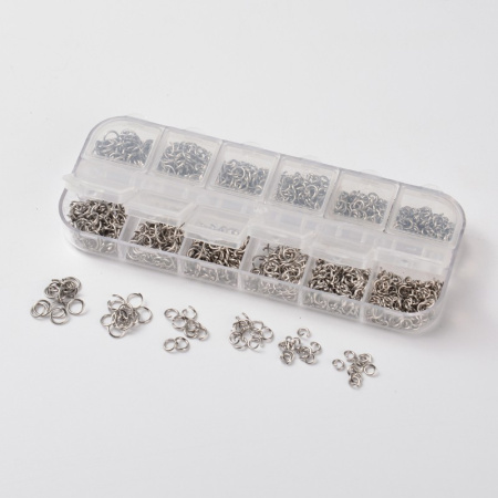 Соединительное колечко, 4-6мм, базовый материал - нержавеющая сталь, без покрытия, набор в коробочке