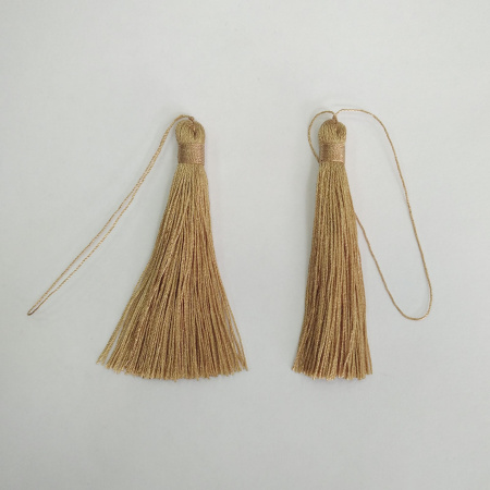 Кисточка декоративная, 60х6мм, нейлоновая, бежевая, 1 шт.