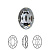 Ювелирный кристалл Swarovski, Овал (#4120), 14х10мм, Серебряная ночь, с фольгой, 1 шт.