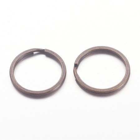 Основа под брелок, 25х2.3мм, кольцо двойное, базовый материал - железо, медного цвета, 1 шт.