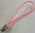 Основа для подвески на телефон, 50мм, розовый шнур, базовый материал - латунь, стальной концевик, 1 шт.