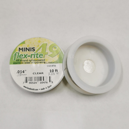 <p>Профессиональный ювелирный тросик Flex-Rite с нейлоновым покрытием. 49-жильный тросик премиум-класса. Цвет стальной (темно-серебристый). Оттенок может отличаться от фотографии и в разных поставках. Дизайн катушки может отличаться от фотографии. Цена за катушку 10 футов (3.048 метра).</p>