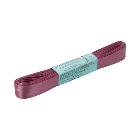 Лента атласная, Gaммa, 12мм, бордово-коричневая №099, моток, 5 метров