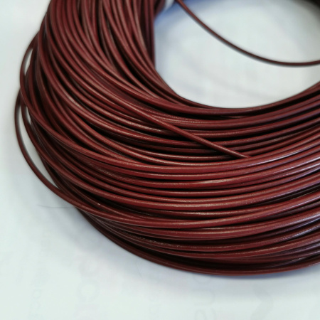 Шнур кожаный, около 2мм, бордово-коричневый, 2 метра