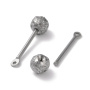 <p>Основа - штанга для лэмпворка с текстурированным шариком и петелькой. Шарик скручивается. На штифт можно надевать различные бусины, меняя их так часто, как захотите. Расстояние между петелькой и шариком 10-12 мм. Диаметр шарика - 5 мм. Диаметр штифта - 1.1 мм. Диаметр петельки - 2.3 мм. Общая длина - 19 мм. Размеры могут немного отличаться от заявленных. Базовый материал - нержавеющая сталь марок 304 (штифт) и 316 (бусина). Сталь этих марок используется в пищевой и медицинской промышленности: не темнеет, не облезает, гиполаллергенная. Оттенок может отличаться от фотографии и в разных поставках. Эти подвески-основы отлично подходят для создания серег, кулонов, брелоков. Цена за 2 шт.
</p>