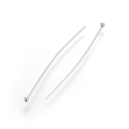 <p>Качественные пины с шариком из хирургической нержавеющей стали (марка 304). Длина 4 см, диаметр пина 0,7 мм, диаметр шарика около 2 мм (может немного отличаться от заявленного). Цена за 2 грамма (около 14 штук). Фасуются без проверки на дефекты.</p>