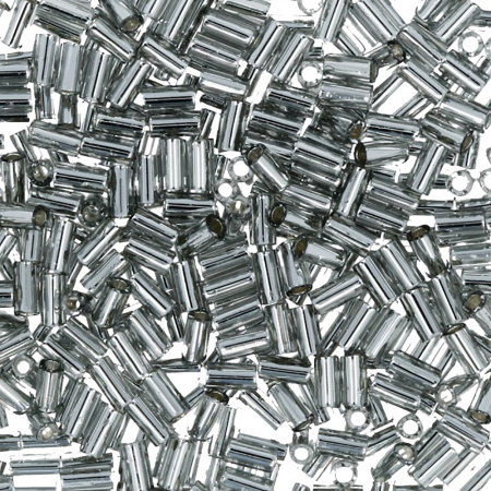 Бисер TOHO Bugle, размер 3мм, цвет #29 (Внутреннее серебрение, черный бриллиант), 10 грамм