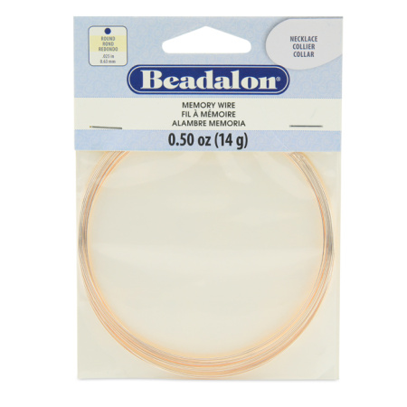 Проволока с памятью, 92х0.63мм, Beadalon, для колье, цвет розовое золото, 14 грамм (ок.17 витков)