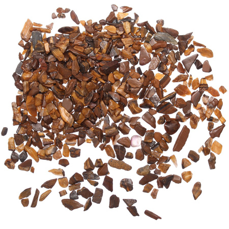 <p>Сколы из камня - натурального тигрового глаза. Без отверстий! Могут существенно отличаться по форме и размеру. Используется для декорирования украшений, шкатулок, картин и т.д. Также крошку можно насыпать в стеклянную бутылочку. Цена за упаковку 20 грамм (около 120-200 шт.).</p>