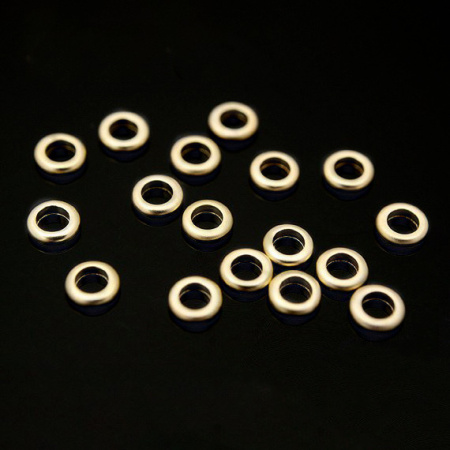 Соединительное колечко, 4мм (толщина 1мм, внутренний размер 2мм), Корея, неразъемное, базовый материал - латунь, матовое позолоченное, 20 шт.