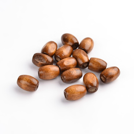 Бусина деревянная, 12х8мм, овальная, светло-коричневая, 10 грамм