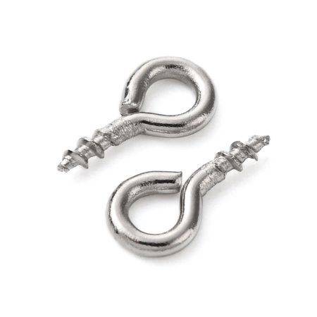 <p>Вкручивающийся держатель (штифт с резьбой) с петелькой. Общая длина около 8 мм, внешний размер петельки около 4 мм, длина штырька - около 3 мм, диаметр штырька - около 1.3 мм. Штифт выполнен из нержавеющей стали марки 304 (не темнеет, не облезает). Оттенок может отличаться от фотографии и в разных поставках. Отлично подходит для полупросверленных бусин, изделий из полимерной глины, керамики, дерева. Цена за упаковку 3 грамма (около 39 штук, фасуются без проверки на дефекты).</p>