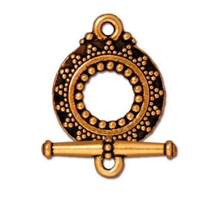 Застежка, 21х17мм, TierraCast, тогл, Бали, базовый материал - оловянный сплав, позолоченный с чернением, 1 шт.