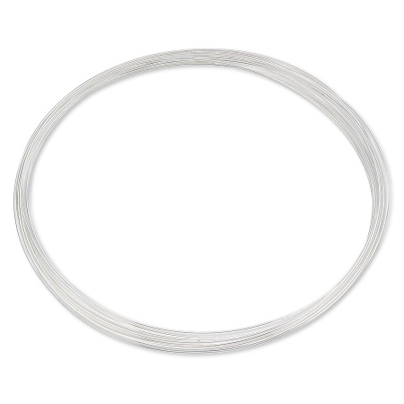 Проволока с памятью, 92х0.6мм, для колье, посеребренная, 5 витков