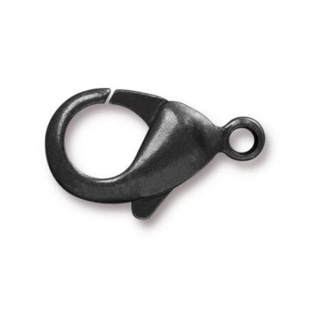 Застежка, 23х14мм, TierraCast, карабин, базовый материал - латунь, вороненая сталь, 2 шт.