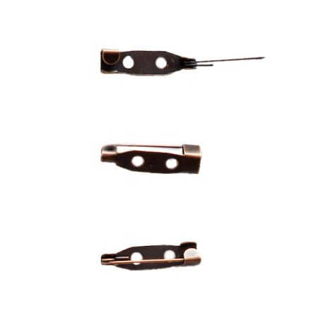 Основа для броши, 19-20х5мм, базовый материал - железо, медного цвета, 10 грамм