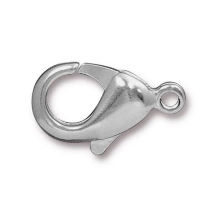 Застежка, 23х14мм, TierraCast, карабин, базовый материал - латунь, родий, 1 шт.