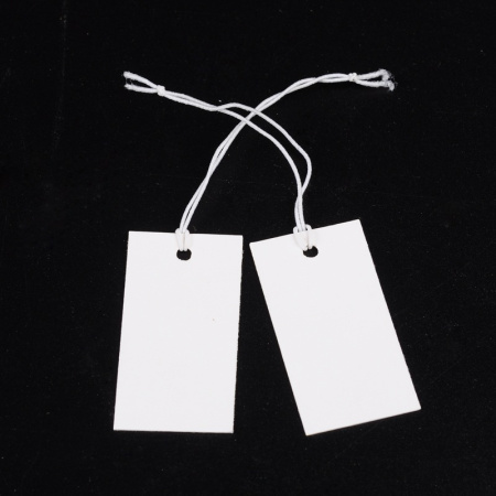 Ценники ювелирные, 35х18мм, картон с резинкой, белые, 50 шт. УЦЕНКА