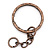 Основа под брелок, 55х25мм, кольцо двойное узорное, с цепочкой, базовый материал - железо, медного цвета, 1 шт.
