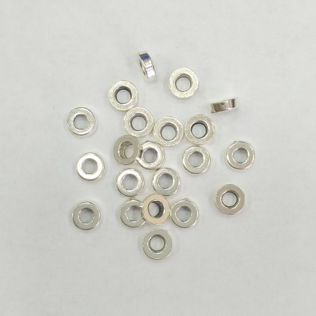 Бусина металлическая, 6х2мм, рондель гладкая, базовый материал - цинковый сплав, стиль тибетское серебро, 5 грамм