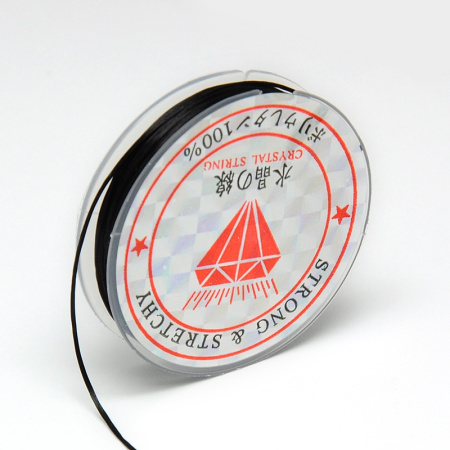 <p>Эластичная резинка для создания растягивающихся браслетов (без замочка), черного цвета. Оттенок может отличаться от фотографии и в разных поставках. Форма катушки может быть разной в разных поставках. Цена указана за катушку (около 10 метров).</p>