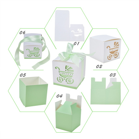 <p>Подарочная коробочка для украшений. На крышке имеется вырубка в форме детской коляски. В комплекте ленточка для завязывания (около 55-60 см). Поставляется в разобранном виде, не требует склеивания. Цена за 5 шт.</p>