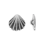 Пуговица, 13х13х4мм, TierraCast, на ножке, Ракушка, базовый материал - оловянный сплав, посеребренная с чернением, 2 шт. <p>Декоративная металлическая пуговица с петелькой (на ножке) в виде ракушки. Диаметр отверстия около 2 мм. Производство Тьерра Каст (США). Артикул производителя: 94-6602-12. Данные пуговицы декоративные, не подходят для изделий, подвергающихся стирке. Цена за 2 шт.</p>