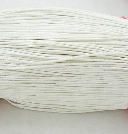 Шнур хлопковый вощеный, около 2мм, белый, Китай, 10 метров