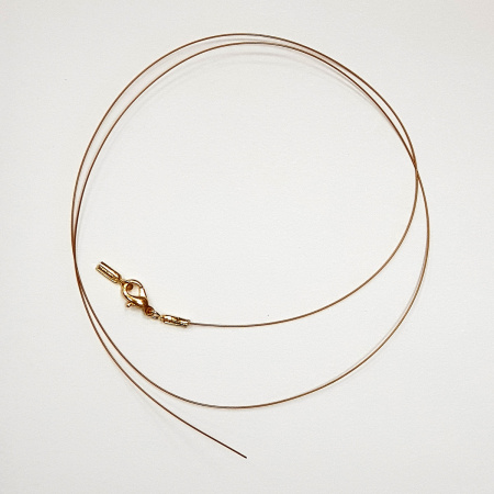 Набор для колье (браслета), Beadalon, тросик цвета античное золото с позолоченными концевиками и карабином, базовый материал - сталь, 51 см, УЦЕНКА
