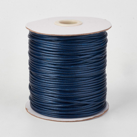 Шнур синтетический вощеный, полиэстеровый, около 0.5мм, тёмно-синий, 10 метров