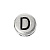 Бусина металлическая, 7х4мм, буква D, базовый материал - цинковый сплав, серебристая с чернением, 10 шт.