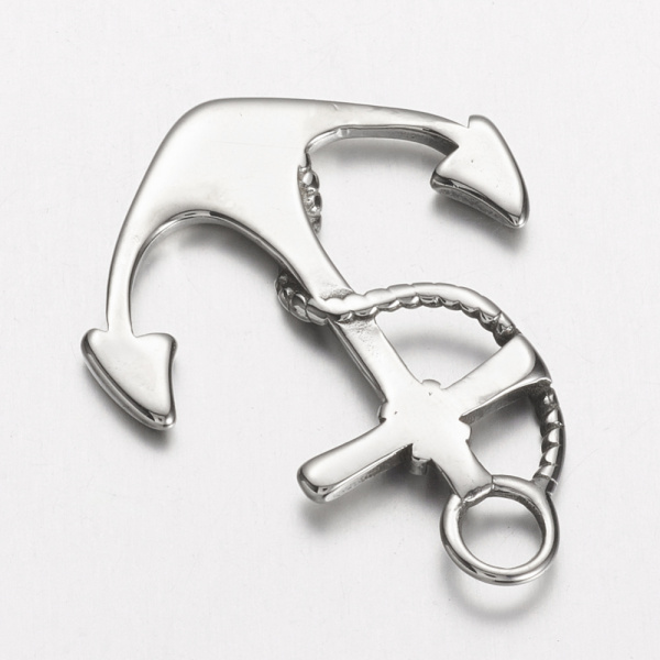 <p>Выпуклая односторонняя подвеска - якорь. Нержавеющая гипоаллергенная сталь (марка 304: используется в пищевой промышленности, не окисляется, не темнеет, не облезает). Также можно использовать как коннектор или застежку-крючок для браслета. Цена за 1 шт.</p>