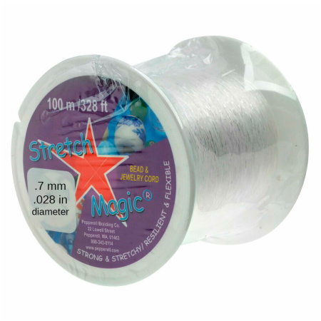 Нить - резинка для браслетов Stretch Magic, 0.7мм, прозрачная, катушка, 100 метров