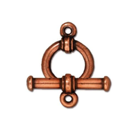 Застежка, 16х12мм, TierraCast, тогл, лаконичный, базовый материал - оловянный сплав, медный с чернением, 1 шт.