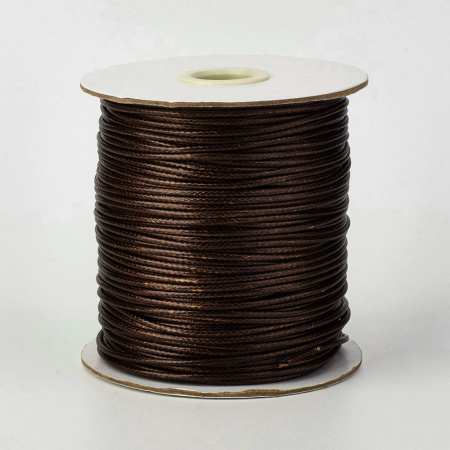 Шнур синтетический вощеный, полиэстеровый, около 0.5мм, тёмно-коричневый, 10 метров