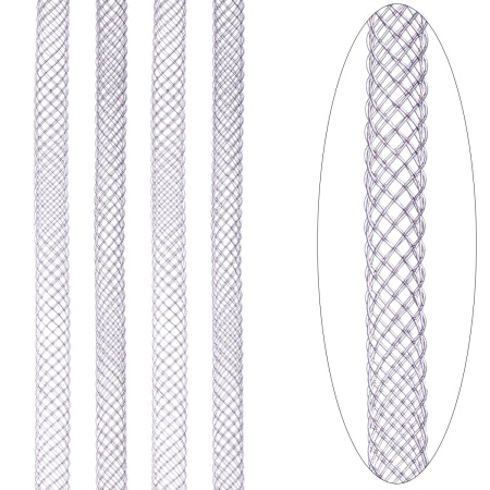 Бижутерная сетка-рукав, 4мм, серая, 15 метров