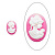 Камея акриловая, 18х13мм, девушка с розой, белая на розовом, 1 шт.