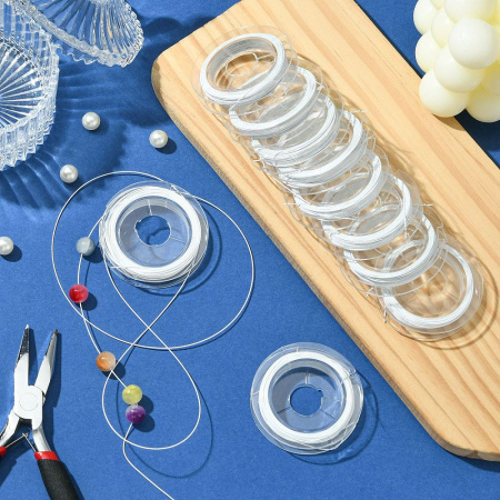 <p>Бюджетный ювелирный тросик в пластиковой оплетке. Цвет белый. Цена за 2 катушки около 9-10 метров.</p>