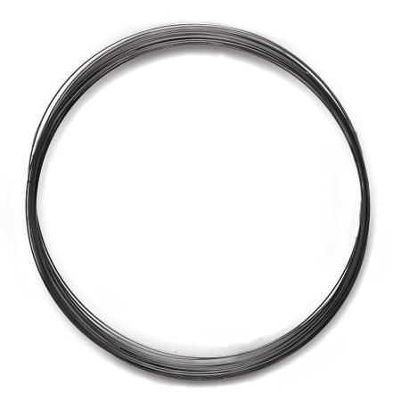 Проволока с памятью, 115х0.6мм, для колье, вороненая сталь, 25 витков