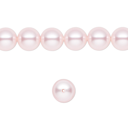 Бусина хрустальная, 8мм, жемчуг Swarovski (#5810), круглый, цвет нежно-розовый (rosaline), 1 шт.