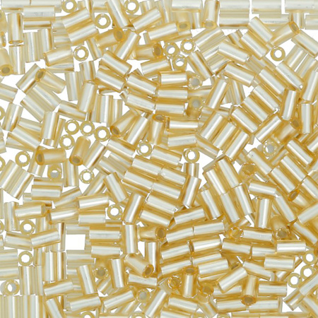 Бисер TOHO Bugle, размер 3мм, цвет #22F (Внутреннее серебрение, матовый, светлый топаз), 10 грамм