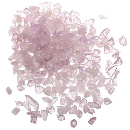 <p>Сколы из камня - натурального аметиста. Без отверстий! Могут существенно отличаться по форме и размеру. Оттенок может отличаться от фотографии. Используется для декорирования украшений, шкатулок, картин и т.д. Также крошку можно насыпать в стеклянную бутылочку. Цена за упаковку 20 грамм (около 80-120 шт.).</p>