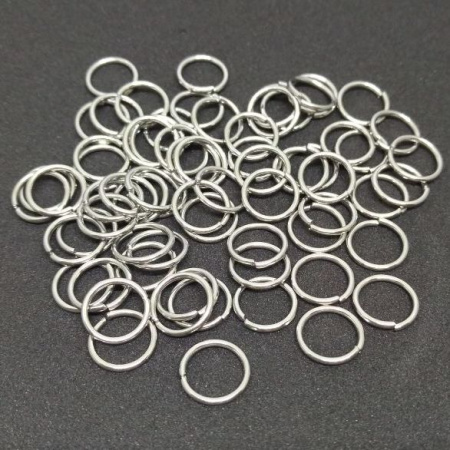 Соединительное колечко, 9мм (толщина 1.0мм, внутренний размер 7мм), базовый материал - нержавеющая сталь, без покрытия, 10 грамм